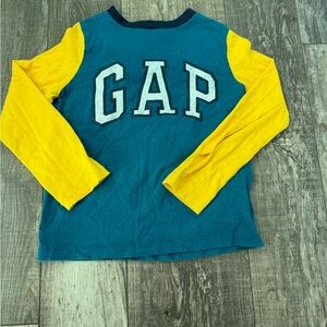 GAP Kids Blue and Yellow Long Sleeve Tee